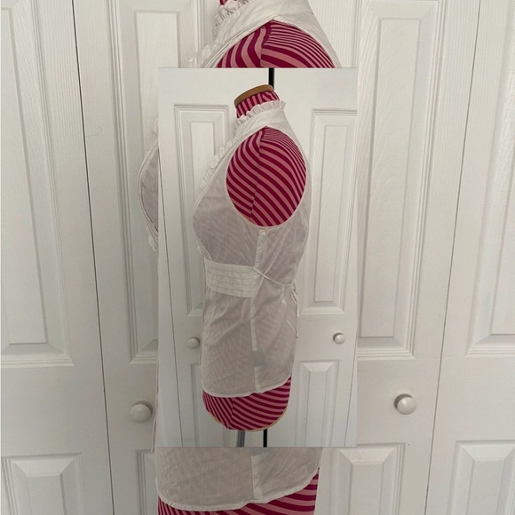 White Pin-tuck Halter Top - Picture 2 of 4